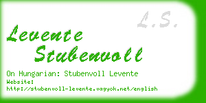 levente stubenvoll business card